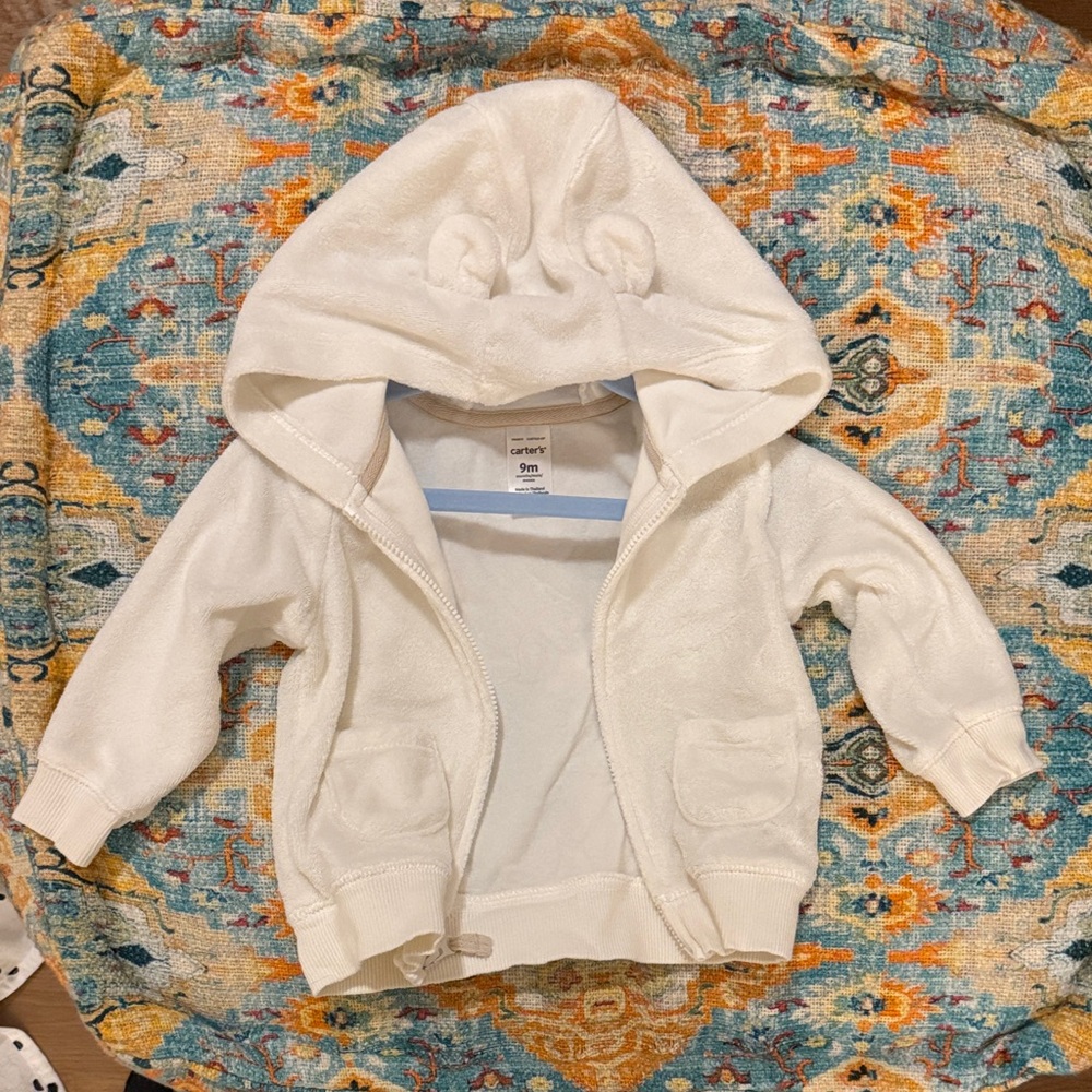 5/$25 Carter's Cream Hooded Jacket with Ears